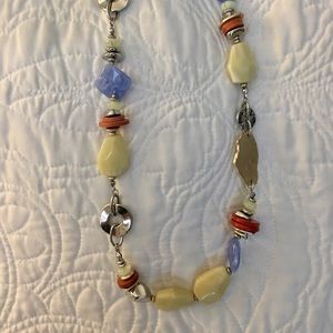 Beautiful Long Purple and Gold Necklace